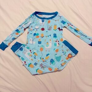 🥳 little sleepies blue party animals long sleeve pajamas 18-24m 🥳